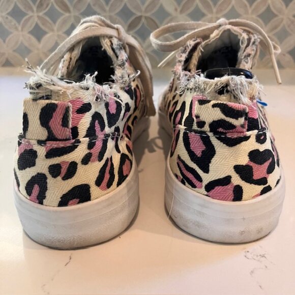 Obtaom Women Canvas Memory Foam Cheetah Animal Print Fashion Sneakers Shoes Sz 7 - Picture 5 of 11